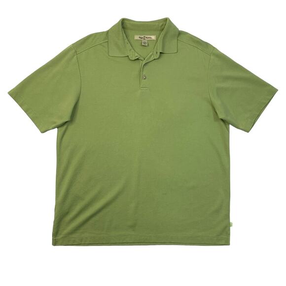 Tommy Bahama Polo Shirt Mens L Large Olive Green Modal Blend Short Sleeve Golf - Picture 1 of 13